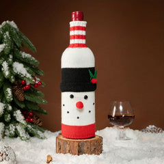 Christmas Santa Claus Snowman Wine Bottle Sleeve Bag Set