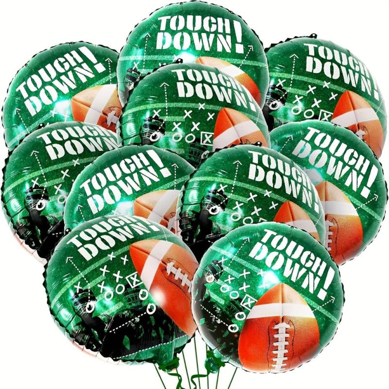 12pcs Rugby Balloons Set - Rugby Field Balloons & Foil Rugby Balloons