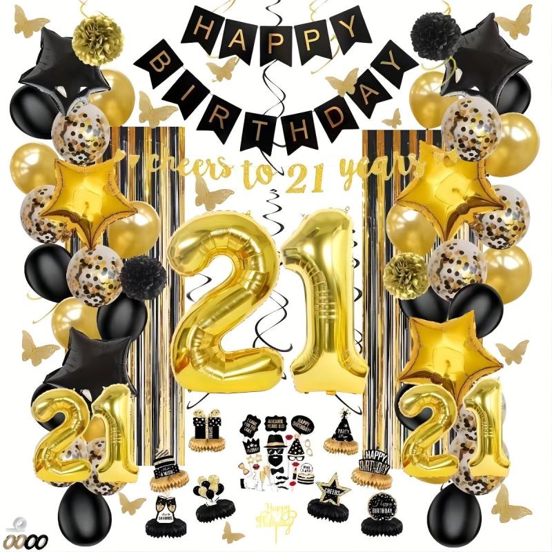 113pcs 21 Year Old Birthday Set for Boys Party
