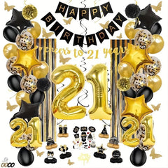 113pcs 21 Year Old Birthday Set for Boys Party