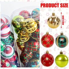 30pcs Shatterproof Christmas Ball Ornaments Glitter Balls