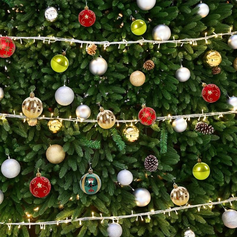30pcs Shatterproof Christmas Ball Ornaments Glitter Balls