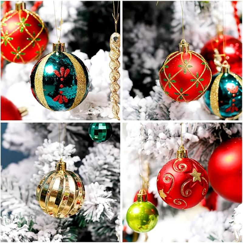 30pcs Shatterproof Christmas Ball Ornaments Glitter Balls