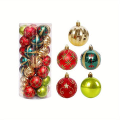 30pcs Shatterproof Christmas Ball Ornaments Glitter Balls