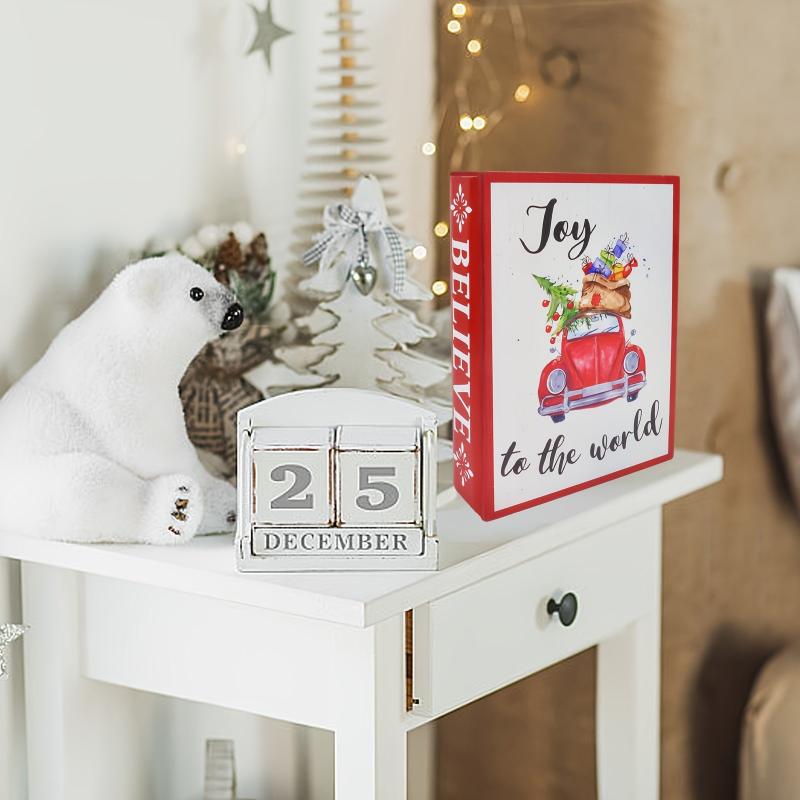 19.99 cm Artificial Wood Christmas Book Decoration