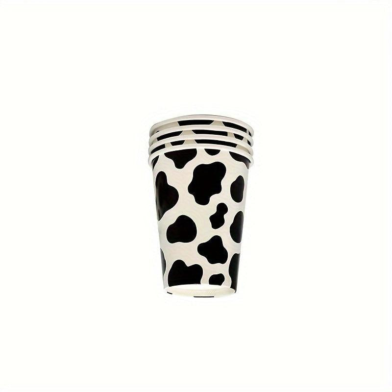 Cow Print Party Supplies Set - Plates, Napkins, Cups for Cow Themed Birthday