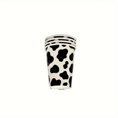 Cow Print Party Supplies Set - Plates, Napkins, Cups for Cow Themed Birthday