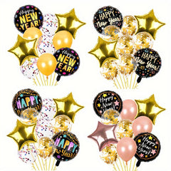 10pcs Christmas Party Balloon Golden Pentagram Aluminum Film Balloon