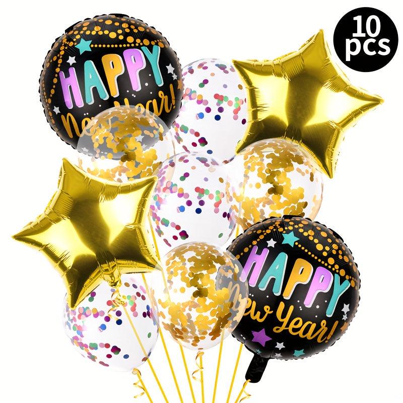 10pcs Christmas Party Balloon Golden Pentagram Aluminum Film Balloon