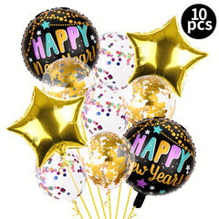 10pcs Christmas Party Balloon Golden Pentagram Aluminum Film Balloon