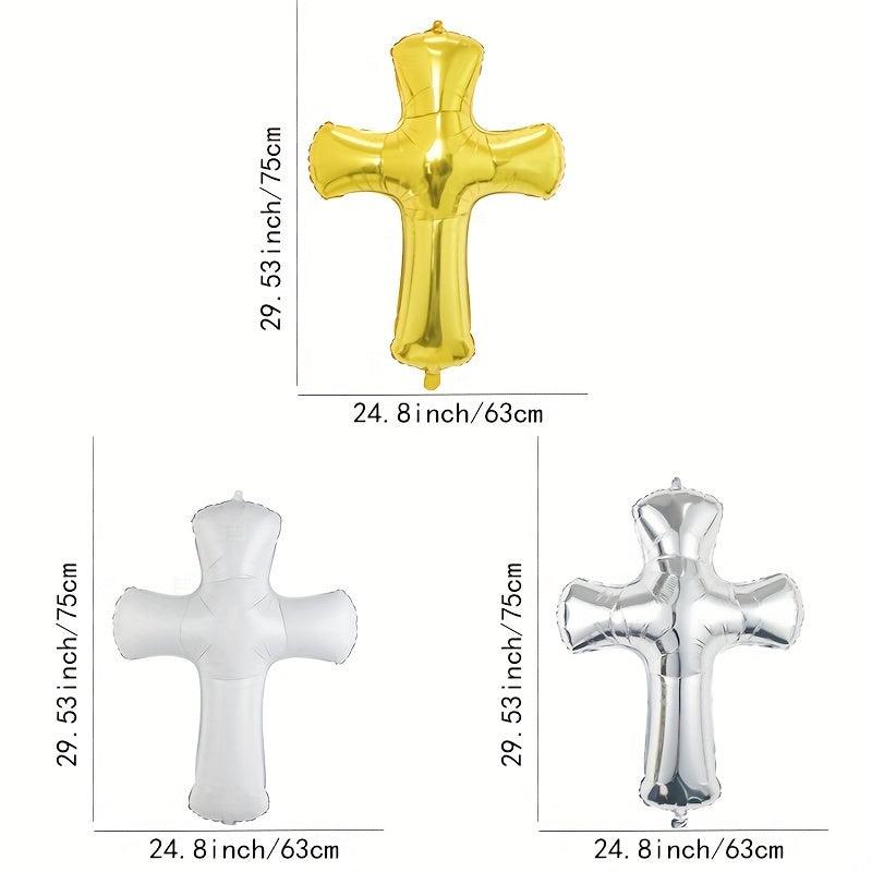 2pcs Cross Aluminum Film Balloon Scene Decoration