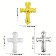 2pcs Cross Aluminum Film Balloon Scene Decoration