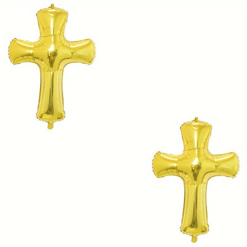 2pcs Cross Aluminum Film Balloon Scene Decoration