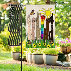 Be Kind Garden Flag for Outdoor Decor, Burlap Garden Banner 30x45 cm