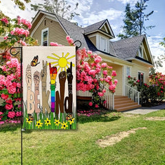 Be Kind Garden Flag for Outdoor Decor, Burlap Garden Banner 30x45 cm