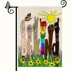 Be Kind Garden Flag for Outdoor Decor, Burlap Garden Banner 30x45 cm