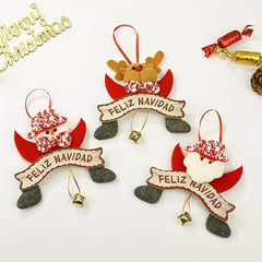 Christmas Pendant Santa Reindeer Decoration for Family Party