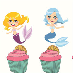 25pcs Mermaid Birthday Party Decoration Set Pull Flag Insert Row Scene Layout