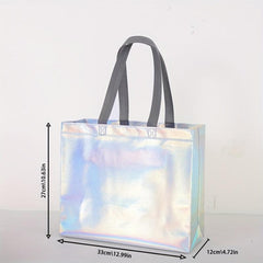 10pcs Medium Holographic Gift Bags with Handles - Birthday Party Favor Bags