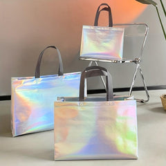 10pcs Medium Holographic Gift Bags with Handles - Birthday Party Favor Bags