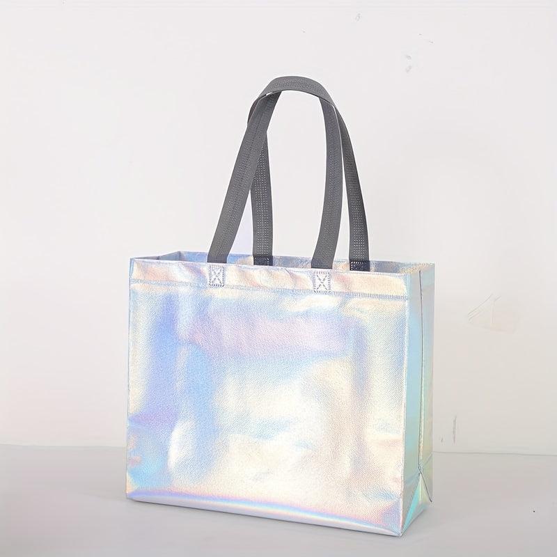 10pcs Medium Holographic Gift Bags with Handles - Birthday Party Favor Bags