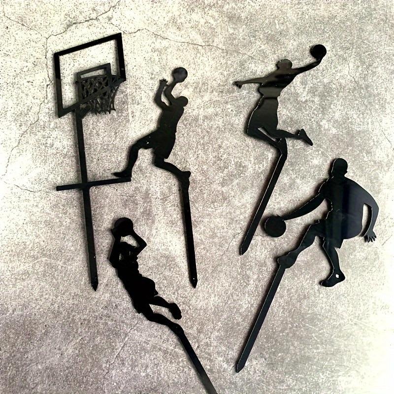 Basketball Scene Cake Decoration Set - Pack of 5