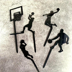 Basketball Scene Cake Decoration Set - Pack of 5