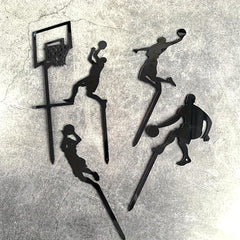 Basketball Scene Cake Decoration Set - Pack of 5
