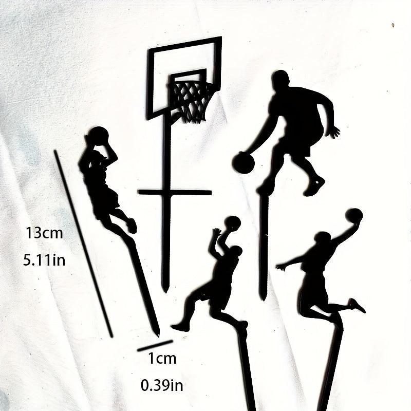Basketball Scene Cake Decoration Set - Pack of 5