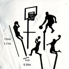 Basketball Scene Cake Decoration Set - Pack of 5