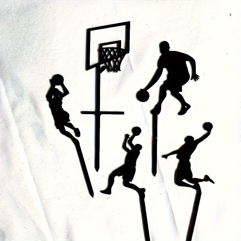 Basketball Scene Cake Decoration Set - Pack of 5