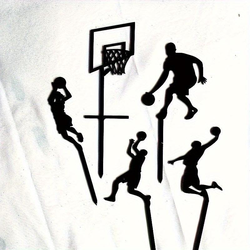 Basketball Scene Cake Decoration Set - Pack of 5