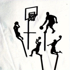 Basketball Scene Cake Decoration Set - Pack of 5
