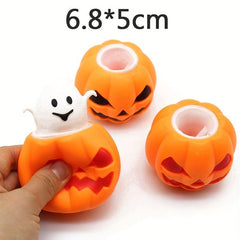 2pcs Halloween Pumpkin Squeezing Ghost Toy Decompression Gift