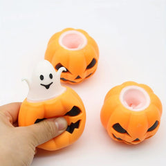 2pcs Halloween Pumpkin Squeezing Ghost Toy Decompression Gift