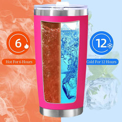 Pink Stainless Steel Coffee Tumbler - Christmas Bride Gift