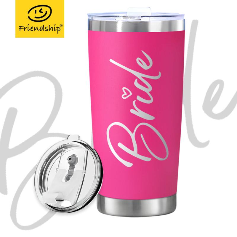 Pink Stainless Steel Coffee Tumbler - Christmas Bride Gift