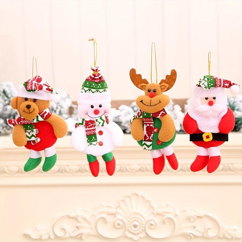Christmas Hanging Ornaments Reindeer Decor Santa Snowman Elk Bear
