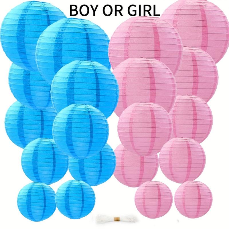 21pcs Pink Lantern Gender Reveal Party Set
