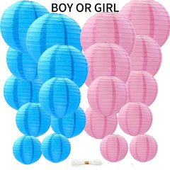 21pcs Pink Lantern Gender Reveal Party Set