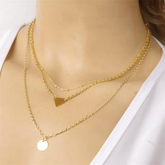 Boho Women's Bead Charm Three Layer Necklace