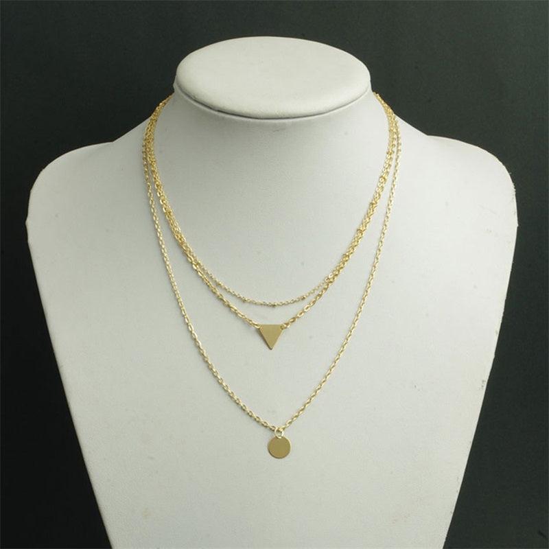 Boho Women's Bead Charm Three Layer Necklace