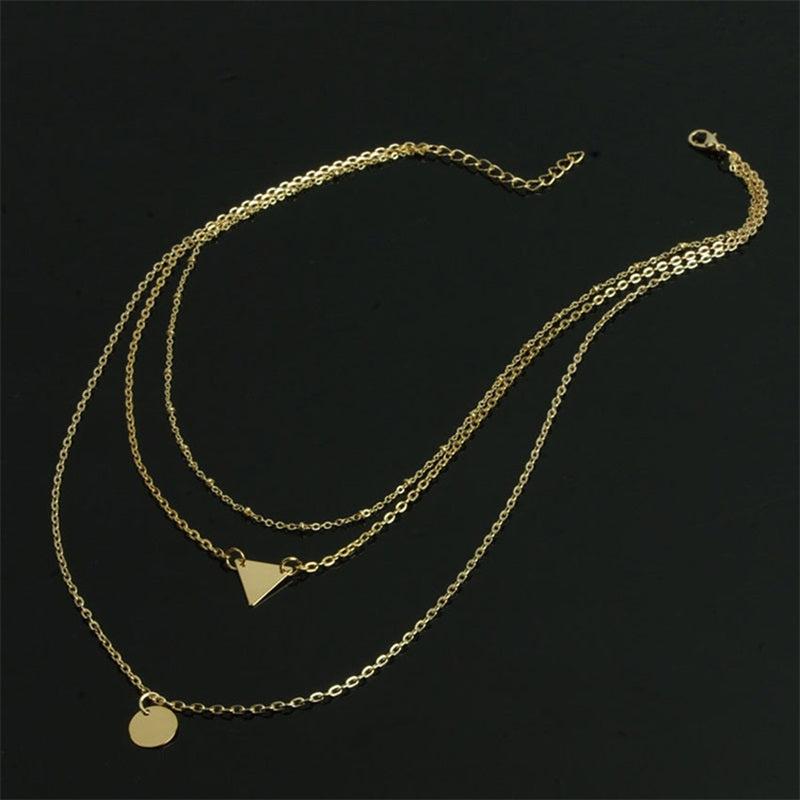 Boho Women's Bead Charm Three Layer Necklace