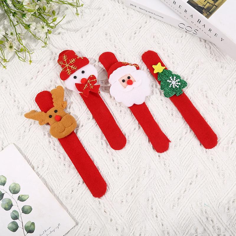 2pcs Christmas Clap Circle Bracelet Cartoon Pop Circle
