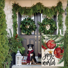 Christmas Garden Flag Joy To The World Outdoor Winter 30 48X45 72 Cm