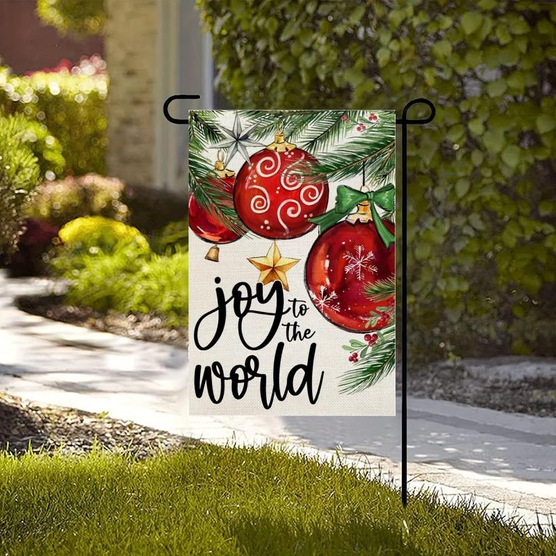 Christmas Garden Flag Joy To The World Outdoor Winter 30 48X45 72 Cm