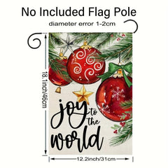 Christmas Garden Flag Joy To The World Outdoor Winter 30 48X45 72 Cm