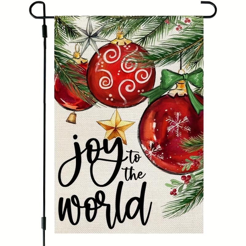 Christmas Garden Flag Joy To The World Outdoor Winter 30 48X45 72 Cm