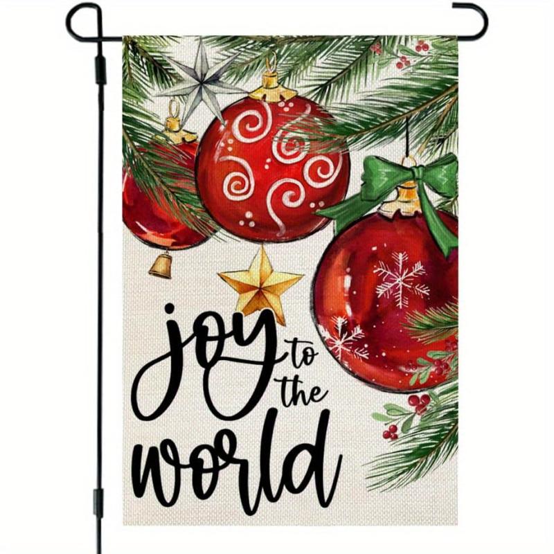 Christmas Garden Flag Joy To The World Outdoor Winter 30 48X45 72 Cm