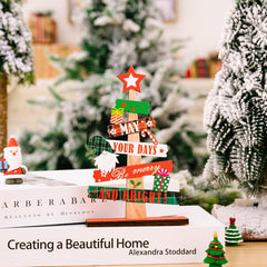 1pc Christmas Tree Ornament Wooden Alphabet Desktop Ornament